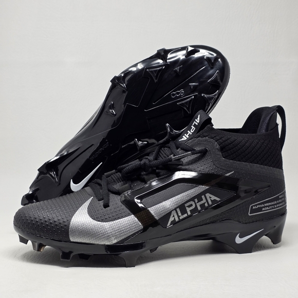 Nike Alpha Elite 4 Menace Football Cleats Black Gray FD7036-002 Mens Size 10 New main image 7